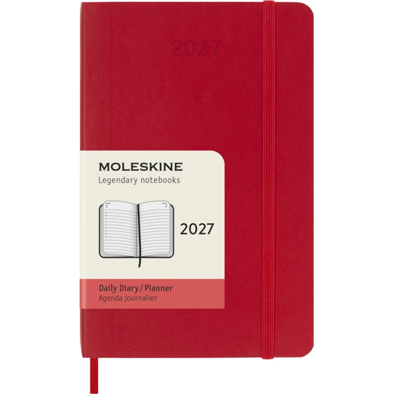 картинка Ежедневник Moleskine Classic Soft, 2027, в мягкой обложке, Pocket (9x14 см), красный от магазина Молескинов
