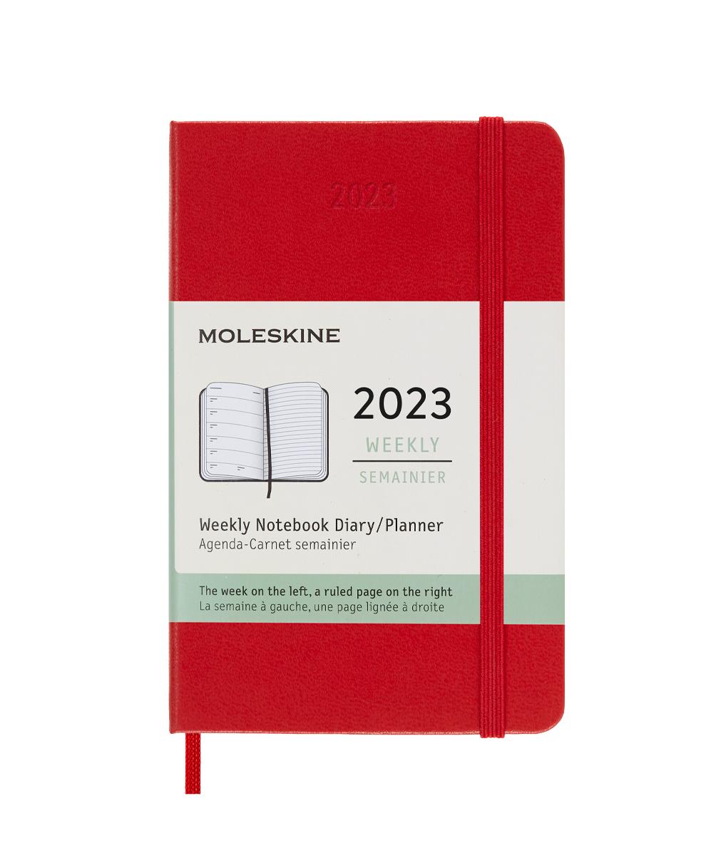 Еженедельник Moleskine Classic 2023, Pocket (9x14 см), красный