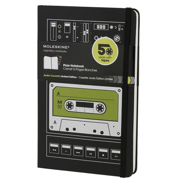 Записная книжка Moleskine Le Audiocassette (нелинованная), Large (13x21см), черный