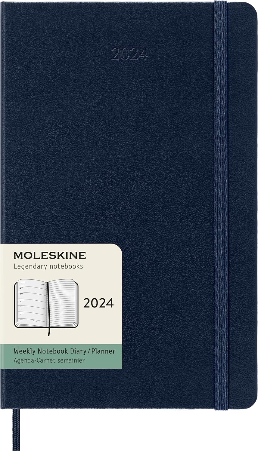 картинка Еженедельник Moleskine Classic 2024, Large (13x21 см), синий от магазина Молескинов