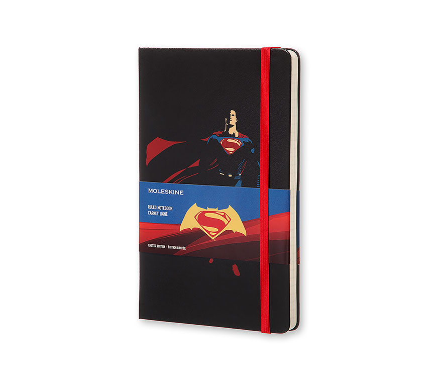 Записная книжка Moleskine Batman vs Superman - Superman edition (в линейку), Large (13x21см), черная
