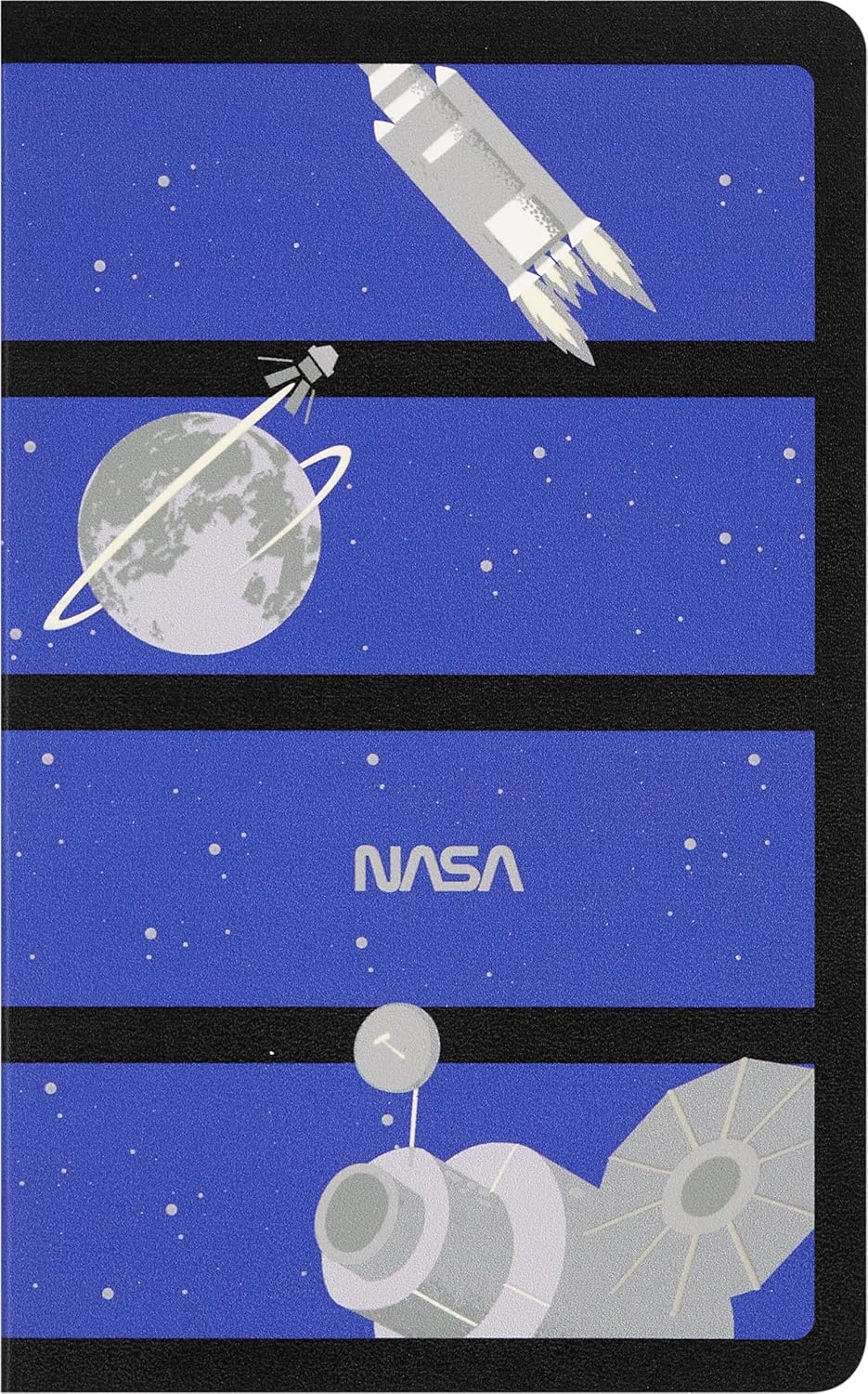 картинка Записная книжка Moleskine Volant Limited Edition "NASA Inspired", нелинованная, Large (13х21см), черная от магазина Молескинов