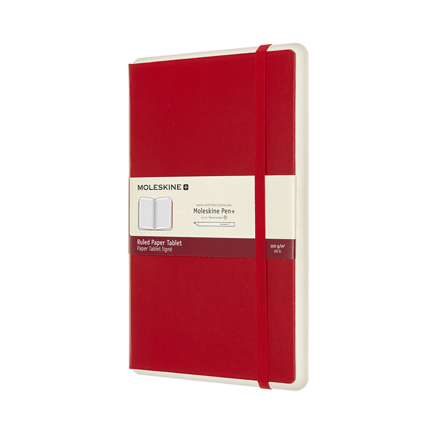 Записная книжка Moleskine Smart Paper Tablet (в линейку), Large (13x21см), красная