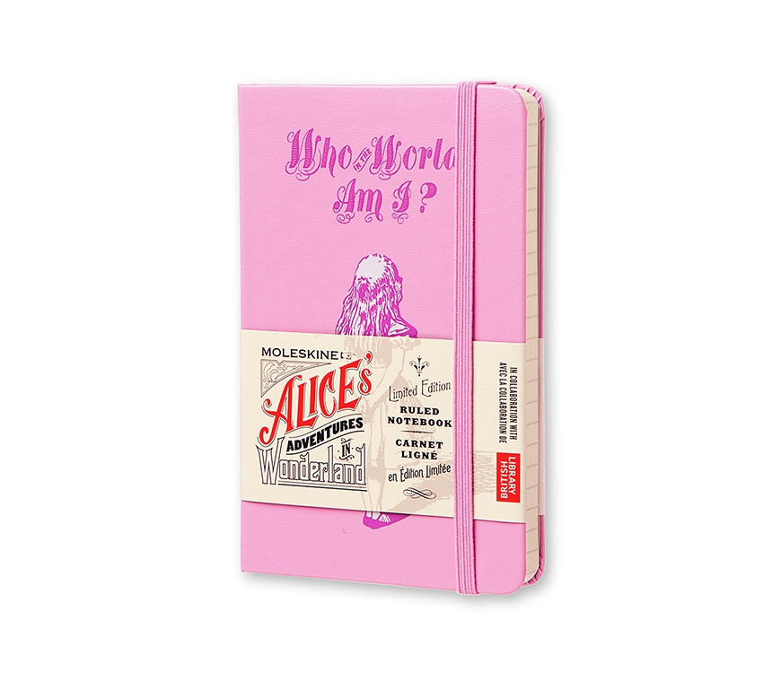 Записная книжка Moleskine Alice in Wonderland (в линейку), Pocket (9х14см), розовая