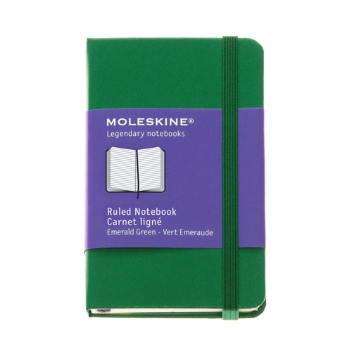 Записная книжка Moleskine Classic (в линейку), XSmall (6,5х10,5см), зеленая
