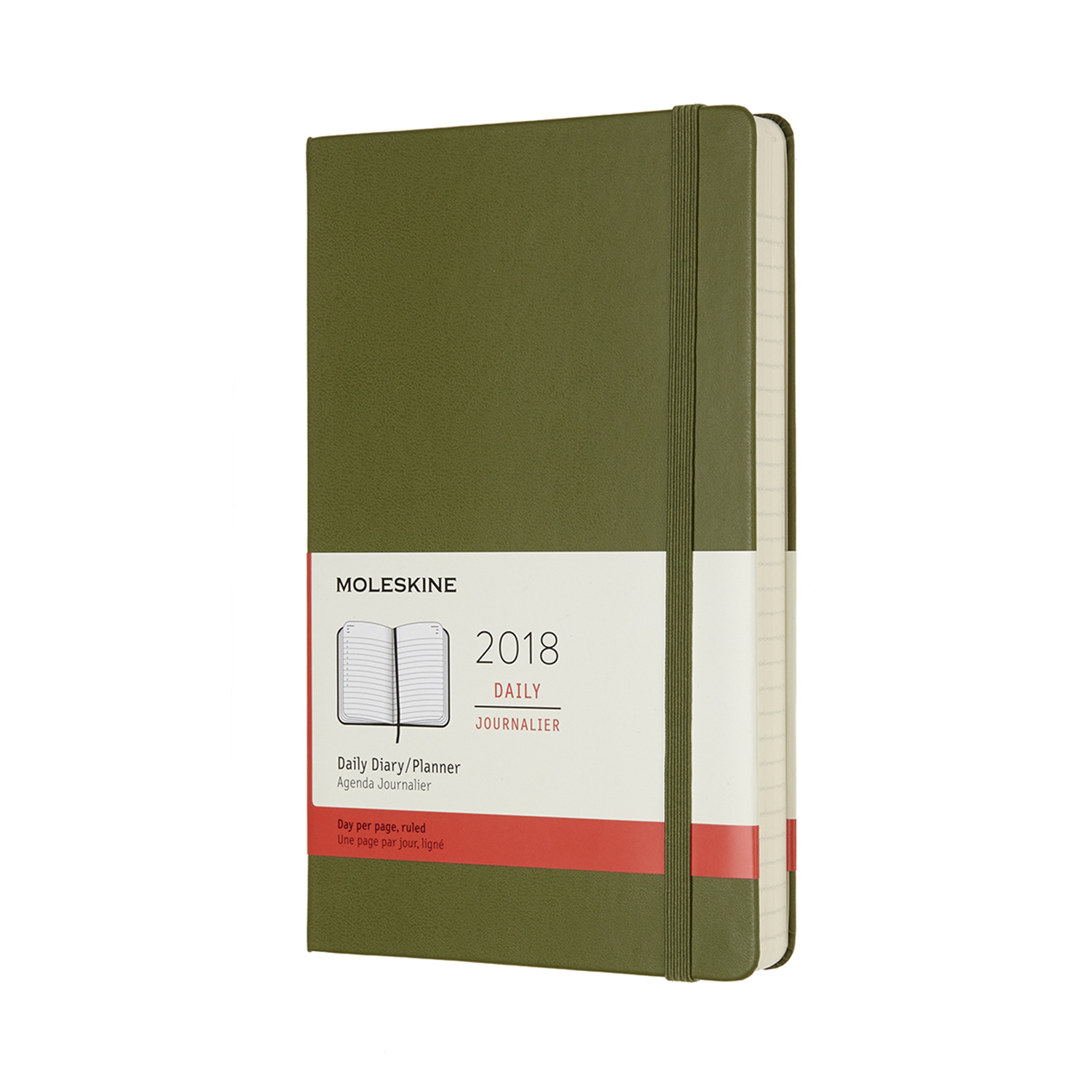 картинка Ежедневник Moleskine Classic (2018), Large (13x21 см), зеленый хаки от магазина Молескинов
