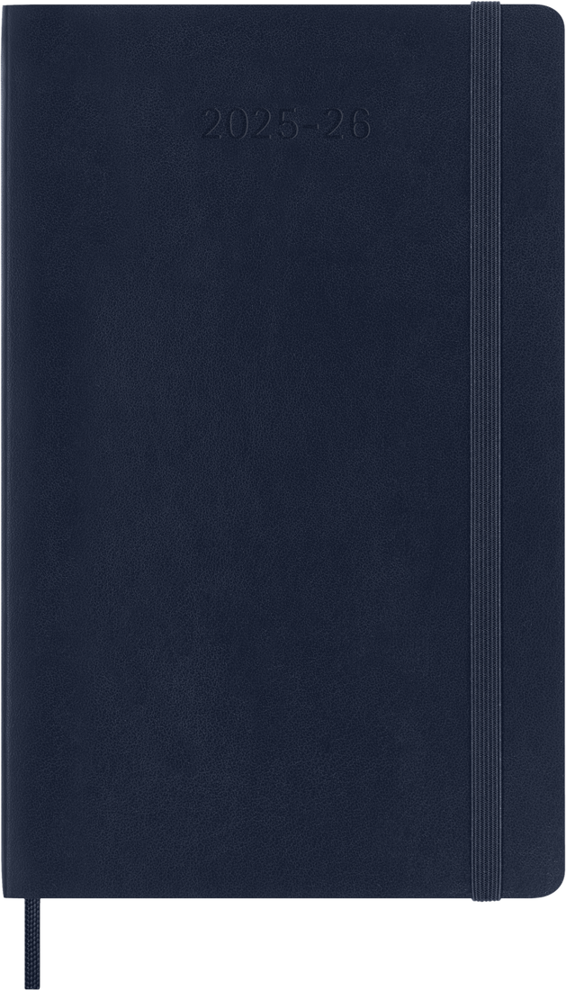 картинка Еженедельник 18 месяцев Moleskine Classic 2025 - 2026, Large (13x21 см), мягкая обложка, синий от магазина Молескинов