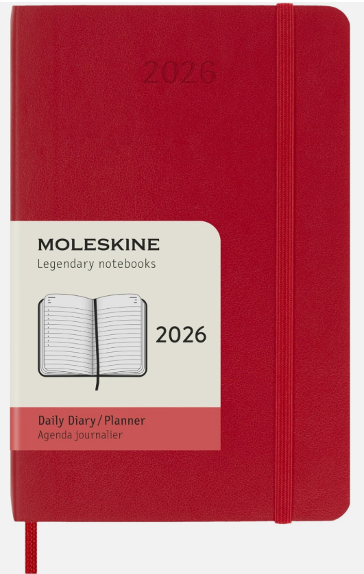 картинка Ежедневник Moleskine Classic Soft (мягкая обложка), 2026, Pocket (9x14 см), красный от магазина Молескинов