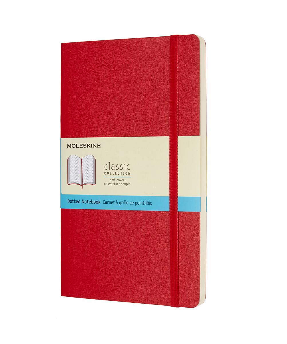 картинка Записная книжка Moleskine Classic Soft (мягкая обложка), в точку, Large (13x21см), красная от магазина Молескинов