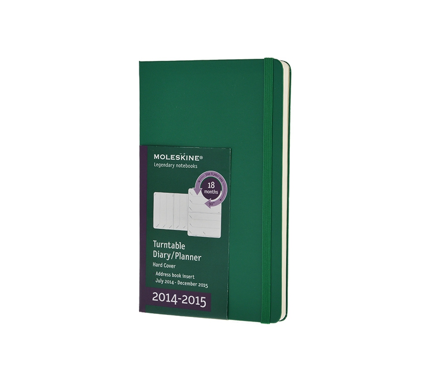 Еженедельник Moleskine Classic (2014/2015), Pocket (9х14см), зеленый