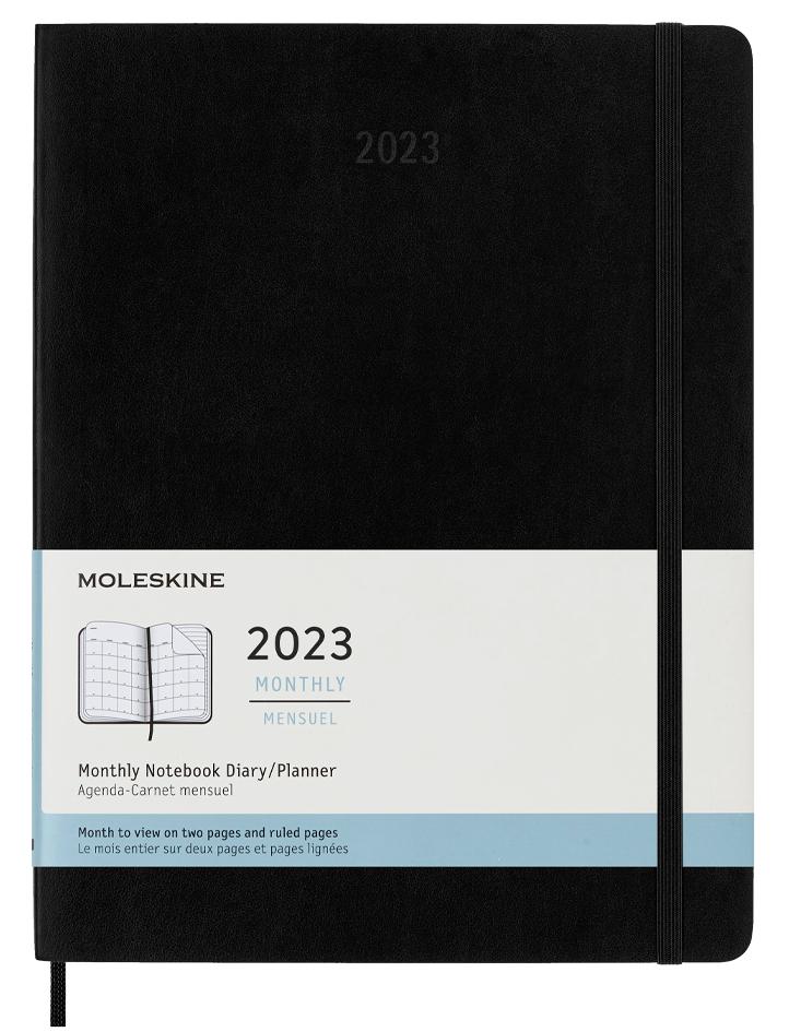 картинка Ежемесячник-планинг Moleskine Classic 2023, XLarge (19x25 см), черный от магазина Молескинов