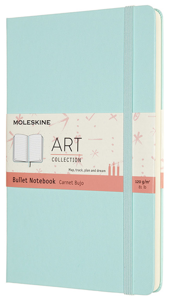 картинка Записная книжка Moleskine Bullet (для рисунков), Large (13х21 см), аквамарин от магазина Молескинов