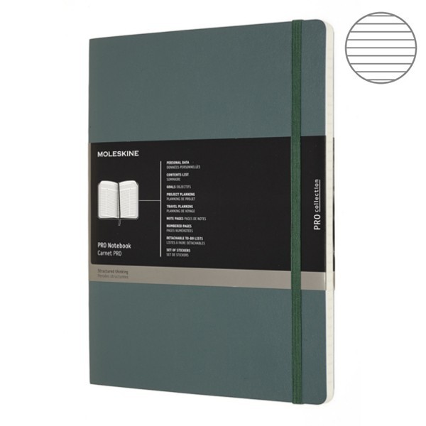 картинка Записная книжка Moleskine Professional Soft (мягкая обложка), XLarge (19х25см), темно-зеленая от магазина Молескинов