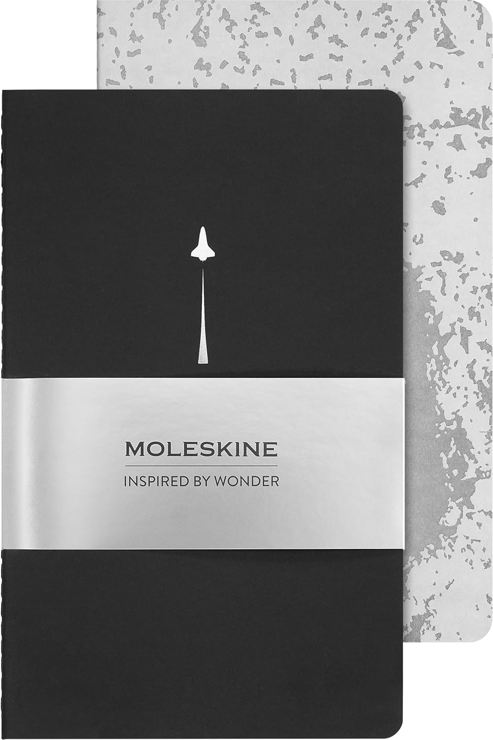 картинка Набор из 2 тетрадей Moleskine Cahier Limited Edition "NASA Inspired", нелинованные, Large (13х21см), черная и белая от магазина Молескинов