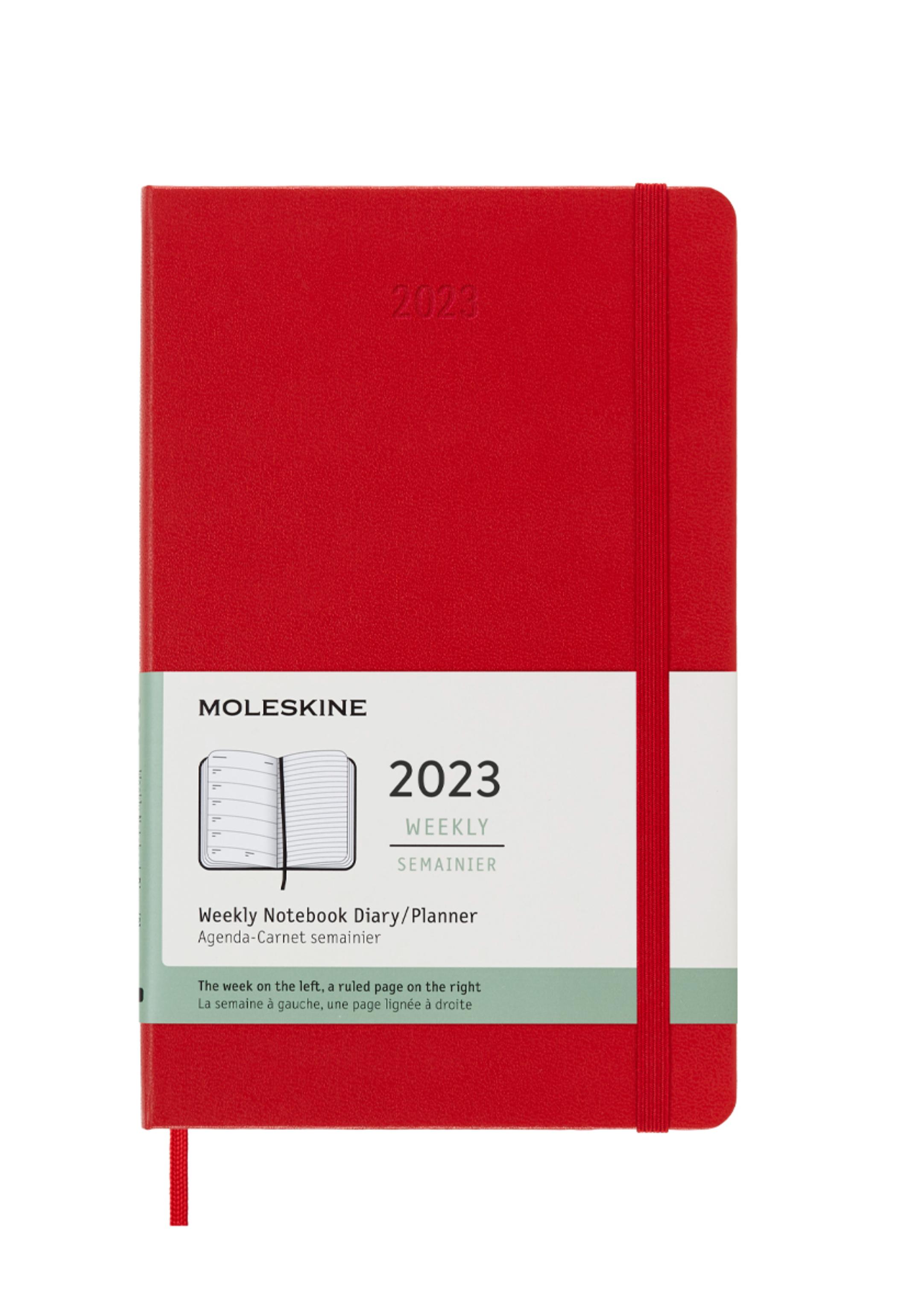 Еженедельник Moleskine Classic 2023, Large (13x21 см), красный