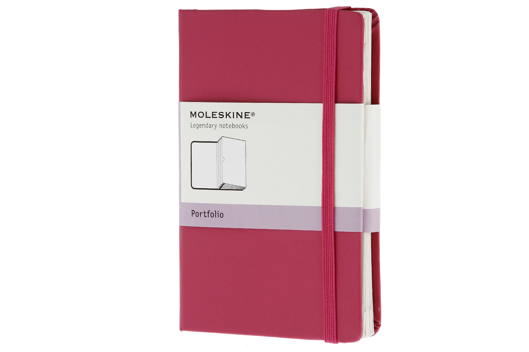 Записная книжка Moleskine Portfolio (с кармашками), Pocket (9х14см), розовая