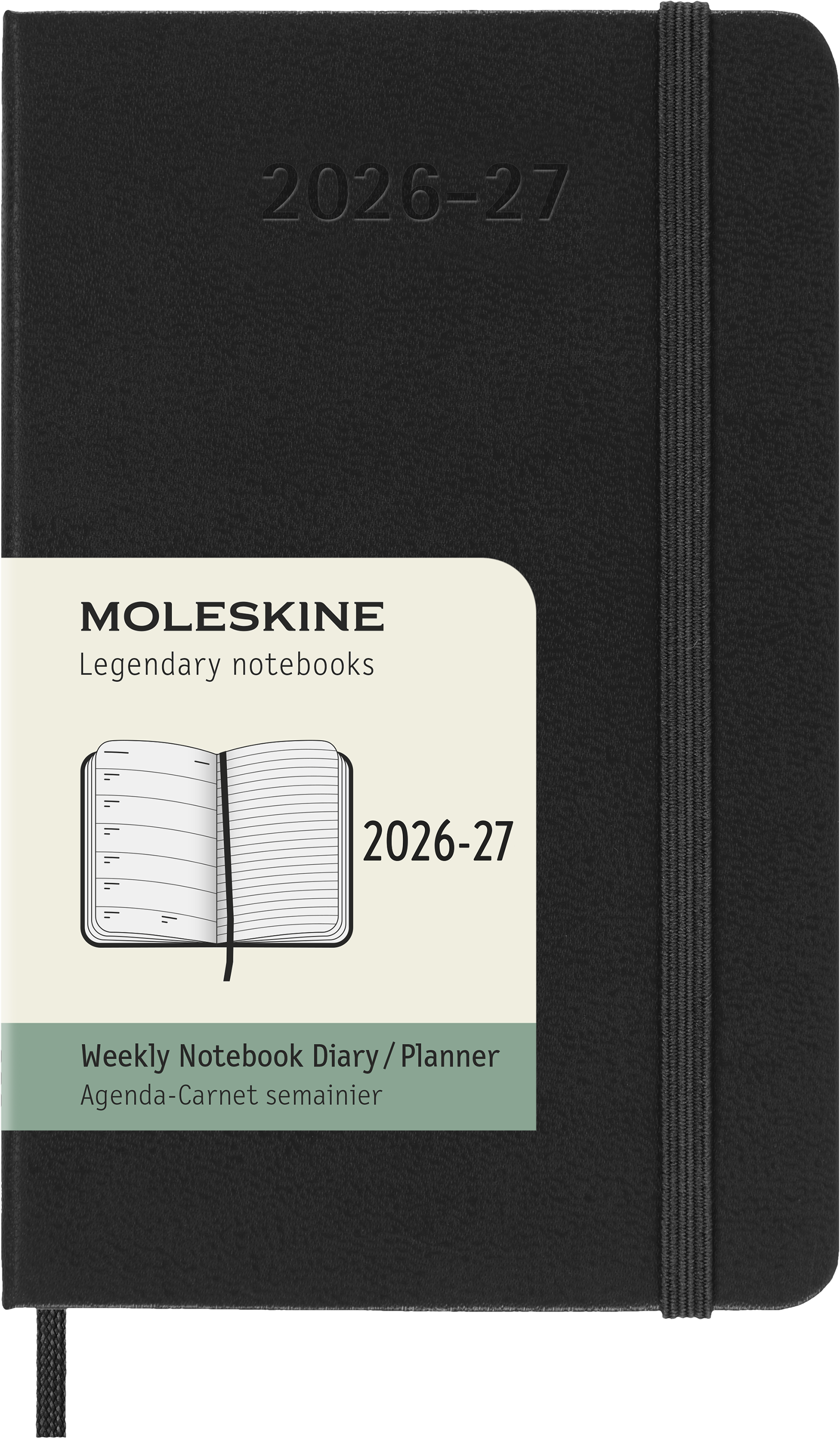 картинка Еженедельник 18 месяцев Moleskine Classic ( 2026-2027), Pocket (9x14 см),черного цвета от магазина Молескинов