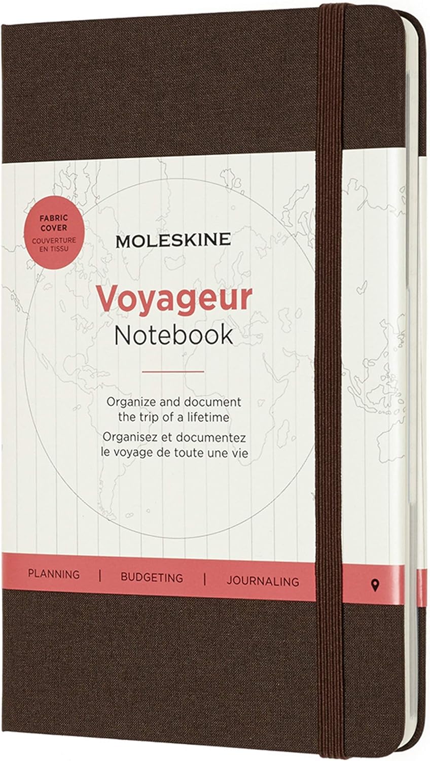 картинка Записная книжка Moleskine Voyageur, Large (11.8 x 18.2см), темно-коричневая от магазина Молескинов