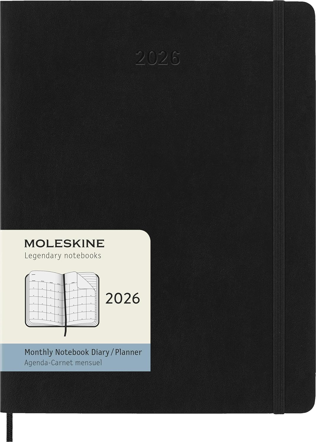 картинка Ежемесячник-планинг Moleskine Classic Soft (мягкая обложка), 2026, XLarge (19x25 см), черный от магазина Молескинов