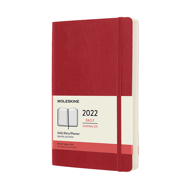 Ежедневник Moleskine Classic Soft (мягкая обложка), 2022, Large (13x21 см), красный