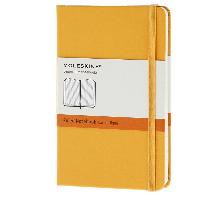картинка Записная книжка Moleskine Classic (в линейку), Pocket (9х14см), оранжево-желтая от магазина Молескинов