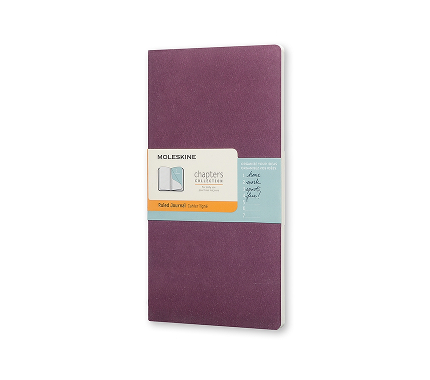 Записная книжка Moleskine Chapters (в линейку), Slim Pocket (7,5x14см), фиолетовая