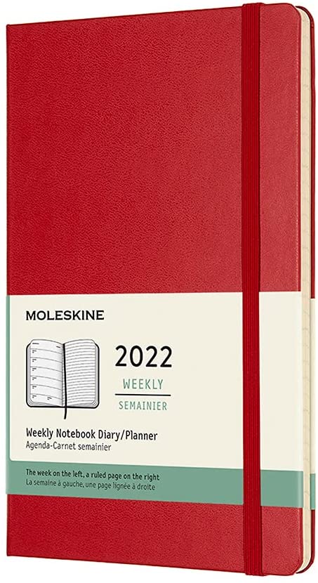 Еженедельник Moleskine Classic 2022, Large (13x21 см), красный