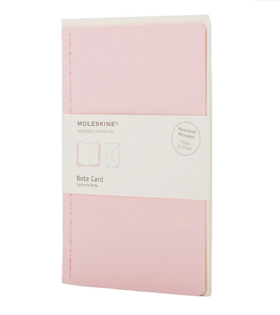 картинка Почтовый набор Moleskine Note Card (с конвертом), Large (11,5х17,5см), пастельный розовый от магазина Молескинов