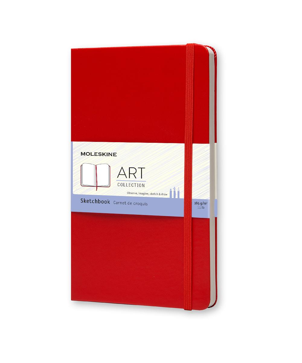 картинка Записная книжка Moleskine Sketchbook (скетчбук для рисунков), Large (13x21см), красная от магазина Молескинов