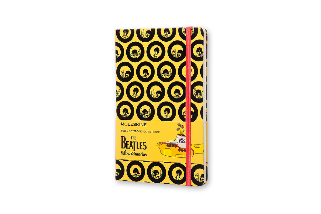 Записная книжка Moleskine Beatles (в линейку), Large (13х21см), желтый