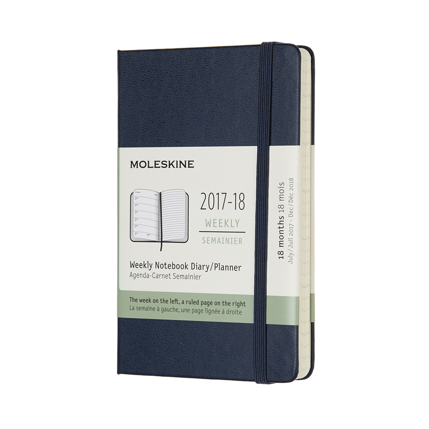 картинка Еженедельник Moleskine Classic (2017-2018), Pocket (9x14 см), темно-синий от магазина Молескинов
