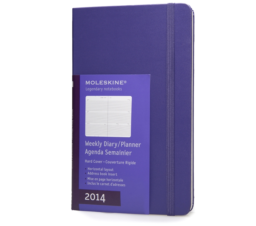 Еженедельник Moleskine Classic (гориз. 2014), Large (13х21см), фиолетовый