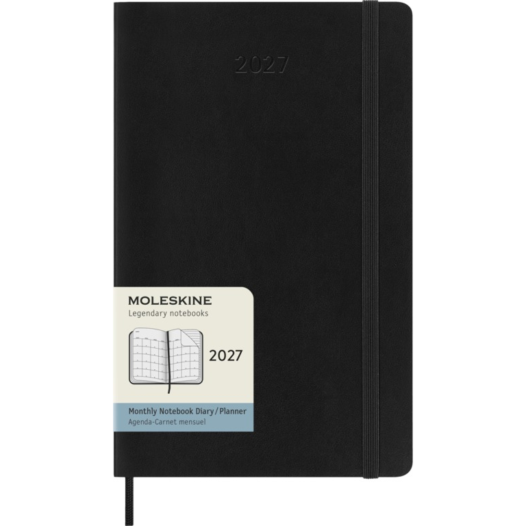 картинка Ежемесячник-планинг Moleskine Classic Soft (мягкая обложка), 2027, Large (13x21 см), черный от магазина Молескинов