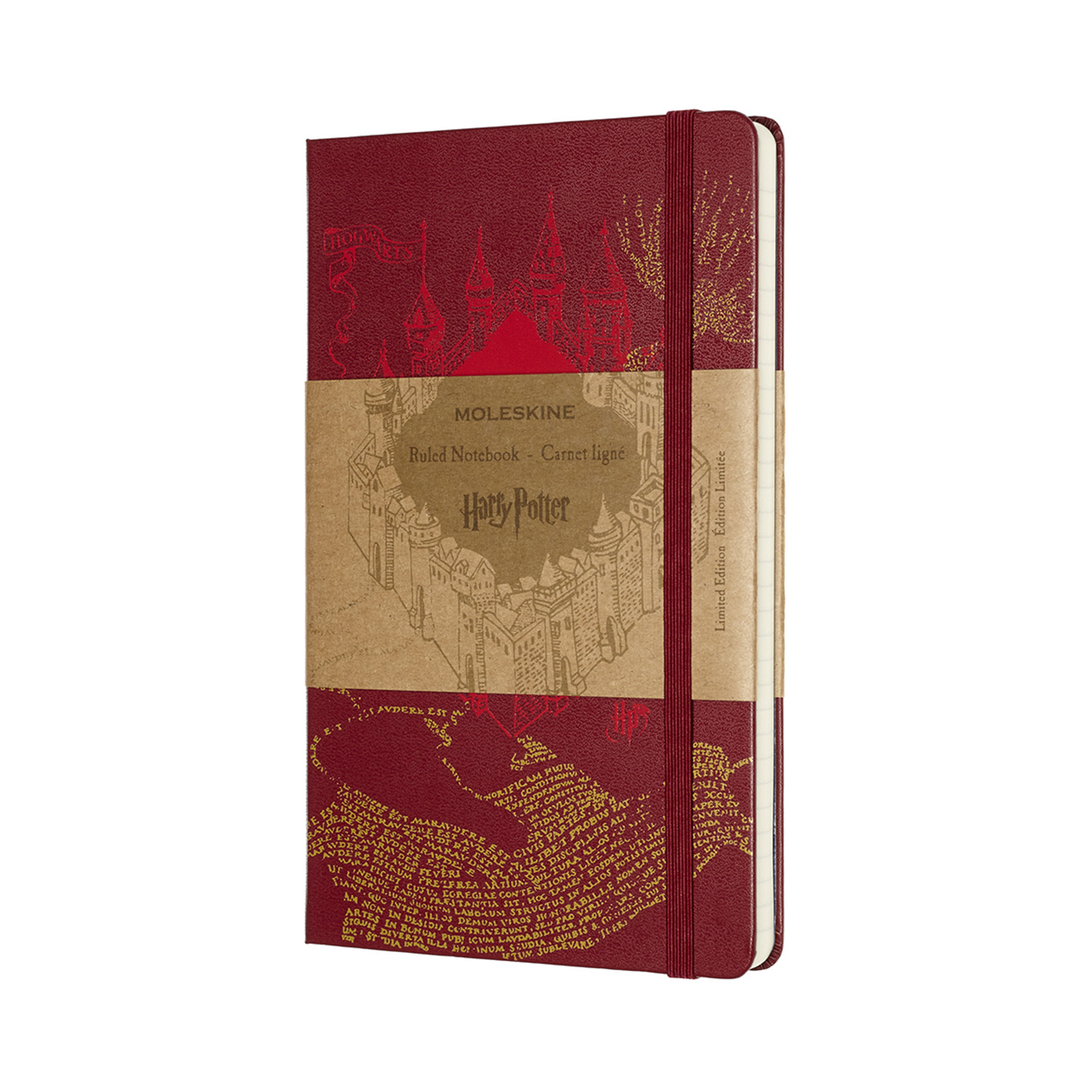 Записная книжка Moleskine Harry Potter - Marauder's Map (в линейку), Large (13x21см), красная
