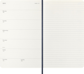 картинка Еженедельник 18 месяцев Moleskine Classic Soft (мягкая обложка),( 2026-2027),  Large (13x21 см), синий, от магазина Молескинов