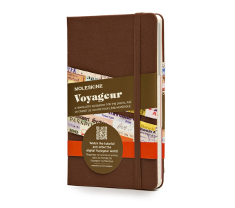 картинка Записная книжка Moleskine Voyageur, Large (11.8 x 18.2см), коричневая от магазина Молескинов