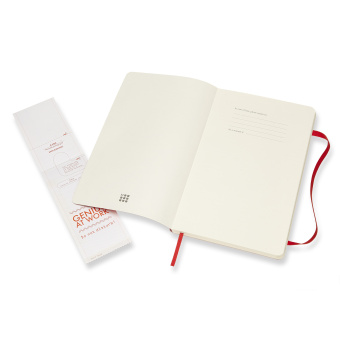 картинка Записная книжка Moleskine Classic Soft(мягкая обложка), в линейку, Large (13x21 см), красная B2B от магазина Молескинов