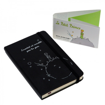 картинка Записная книжка Moleskine Le Petit Prince (в линейку), Large (13х21см), черный от магазина Молескинов