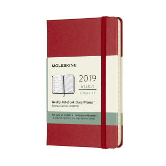 картинка Еженедельник Moleskine Classic (2019), Pocket (9x14 см), красный от магазина Молескинов