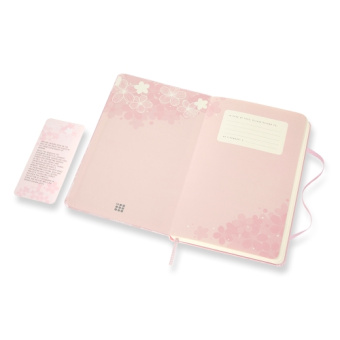 картинка Записная книжка Moleskine SAKURA (нелинованная), Large (13x21см), розовая от магазина Молескинов