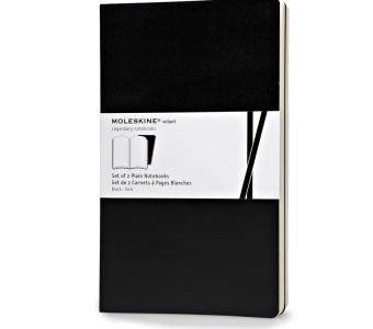 картинка Записная книжка Moleskine Volant (нелинованная, 2 шт.), Large (13х21см), черная от магазина Молескинов