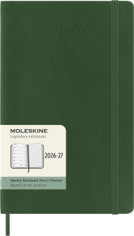 картинка Еженедельник 18 месяцев Moleskine Classic Soft (мягкая обложка),( 2026-2027), Large (13x21 см),  зеленый от магазина Молескинов