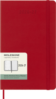 картинка Еженедельник 18 месяцев Moleskine Classic ( 2026-2027),  Large (13x21 см),   красный от магазина Молескинов