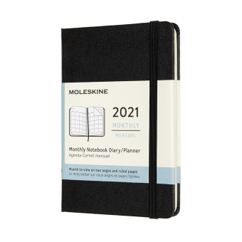 картинка Ежемесячник-планинг Moleskine Classic (2021), Pocket (9x14 см), черный от магазина Молескинов