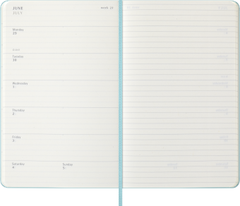 картинка Еженедельник 18 месяцев Moleskine Classic 2025 - 2026, Large (13x21 см), твердая обложка, аквамарин от магазина Молескинов