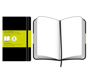 картинка Записная книжка Moleskine Classic Soft(мягкая обложка), нелинованная, Pocket (9х14см), черная от магазина Молескинов