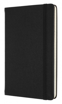 картинка Записная книжка Moleskine LEATHER (в линейку), Large (13х21см), черная, b2b, в картонной коробке от магазина Молескинов