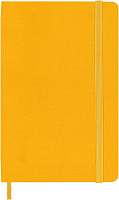 Записная книжка Moleskine Classic Silk (тканевая обложка), (в линейку), Pocket (9х14см), оранжево-желтая