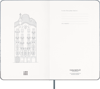 картинка Записная книжка Moleskine Limited Edition Casa Batlló, (в линейку), Large (13x21 см), голубая от магазина Молескинов