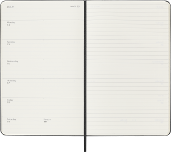 картинка Еженедельник 18 месяцев Moleskine Classic 2025 - 2026, Large (13x21 см), твердая обложка, черный от магазина Молескинов